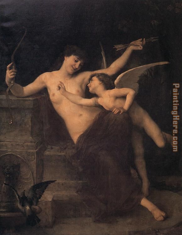 Cupid Disarmed painting - Emile Munier Cupid Disarmed art painting